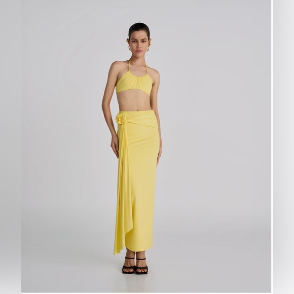 NWT Maygel Coronel Crisol maxi skirt one size yellow long maxi